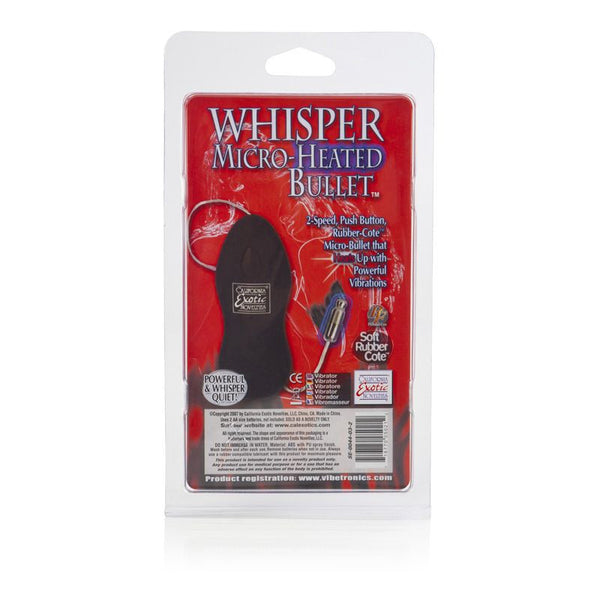 Whisper Micro Heated Bullet Vibrator Black Clam Back