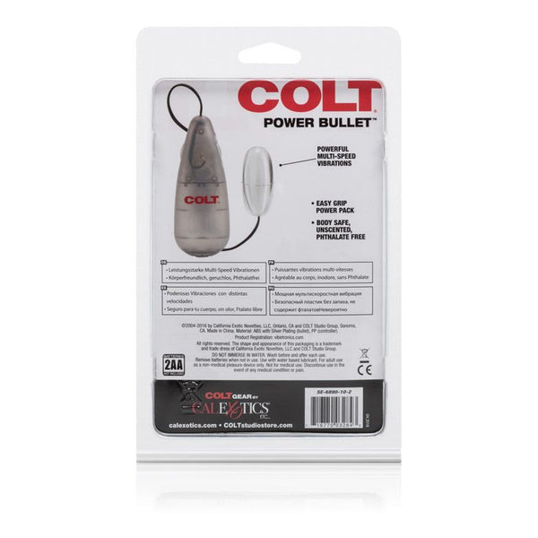 Colt Multi-Speed Silver Bullet Vibrator Back Package